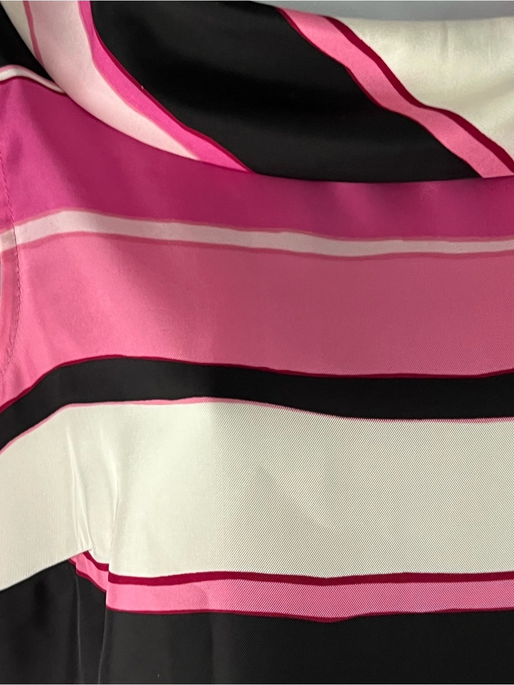 TALBOTS Sleeveless Striped Cowl Neck Top - Pink, Black & White. Back buttons - Picture 2 of 4